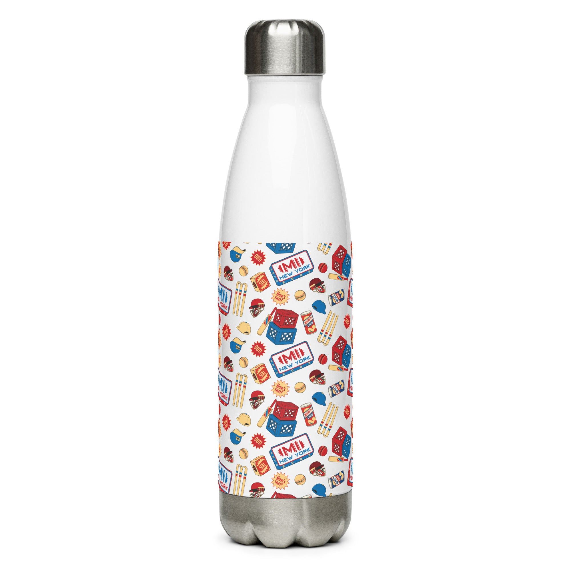MI NY - Cricket Print Stainless Steel Water Bottle 17oz